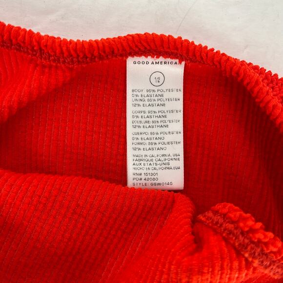 Good American "always fits better' Cheeky Bikini Bottoms Bright Poppy - S/M - Picture 4 of 7